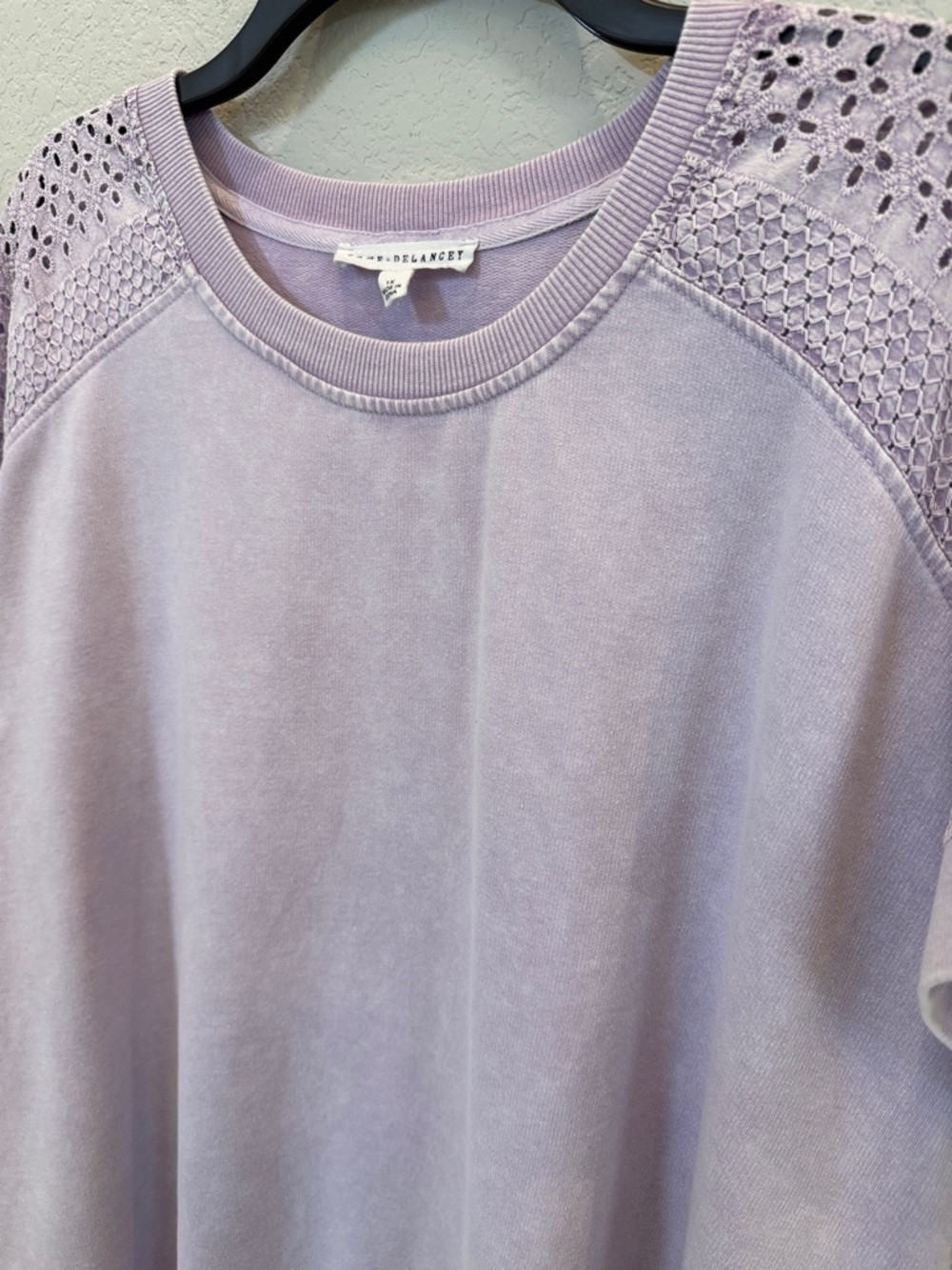 Jane and Delancey Lavender Eyelet Knit Top